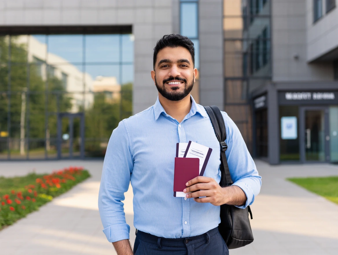 Foreign man showing Turkish citizenship and residence documents
